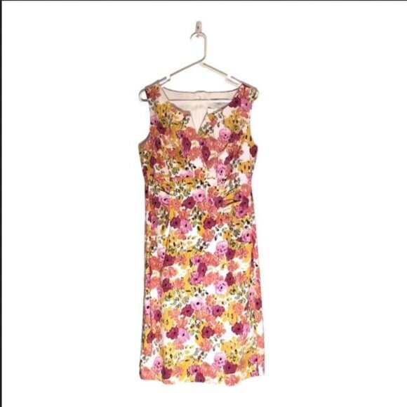 NWT Cleo Cotton Prom Floral Mini Dress Fully Lined Ruched Waist Sleeveless - Picture 4 of 16